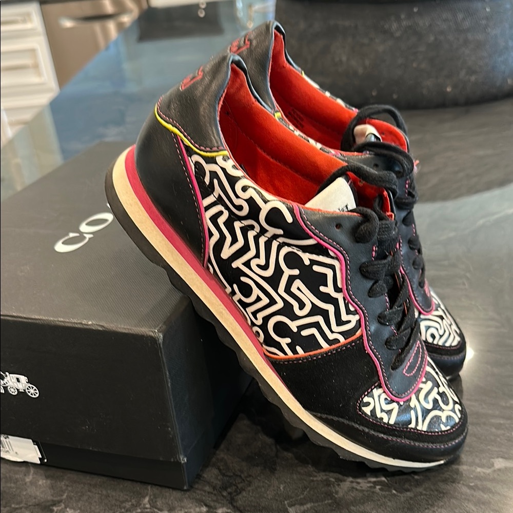 Coach Black and Pink Athletic Shoes